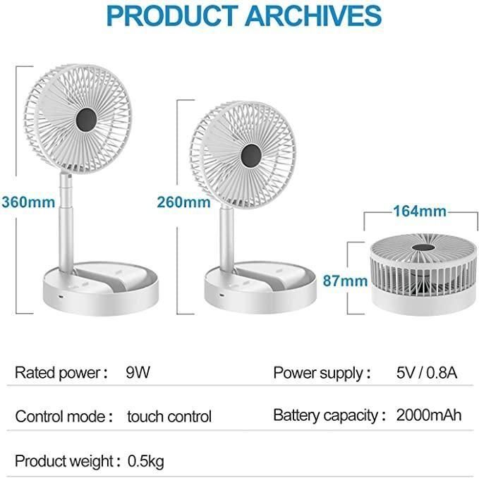 Mini Powerful Rechargable Table Fan